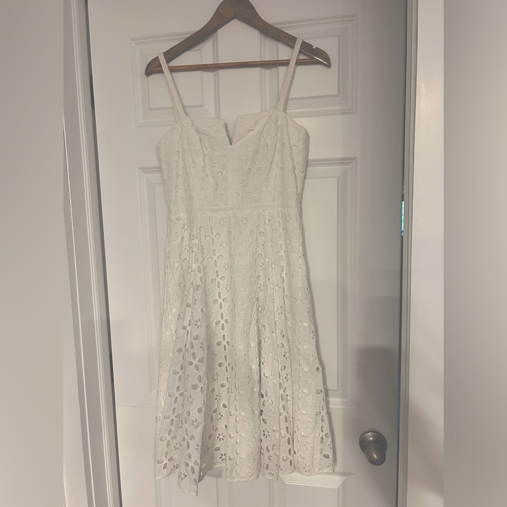 Milly white a-line midi eyelet dress size 4